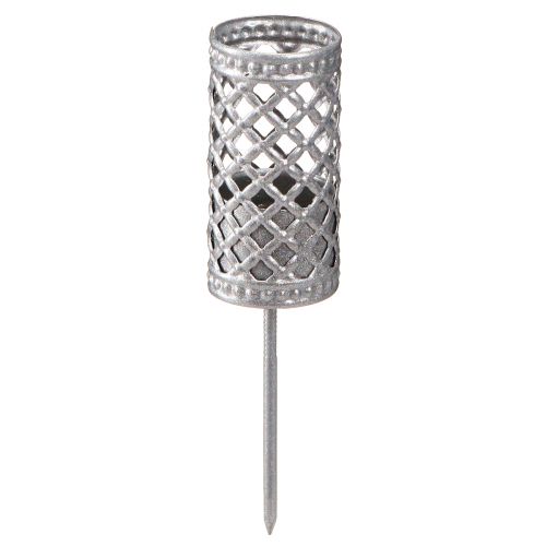 Stabkerzenhalter zum Stecken Silbergrau Ø24mm H10cm 4 St