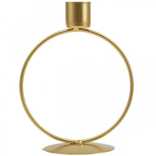 Floristik24 Kerzenständer Gold Stabkerzenhalter Metallring Ø10,5cm