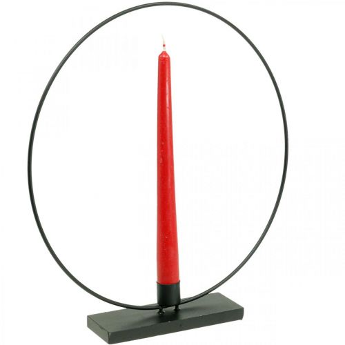 Floristik24 Dekoring Metall Stabkerzenhalter Deko Loop Schwarz Ø30cm