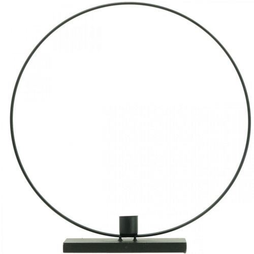 Floristik24 Dekoring Metall Stabkerzenhalter Deko Loop Schwarz Ø30cm