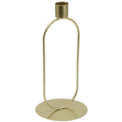 Floristik24 Kerzenständer Oval Stabkerzenhalter Gold Ø10cm H21cm