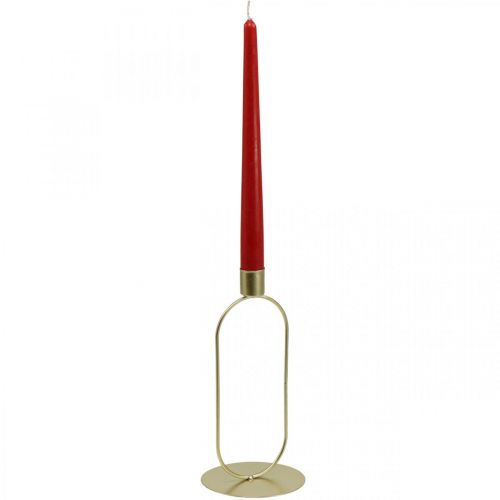 Floristik24 Kerzenständer Oval Stabkerzenhalter Gold Ø10cm H21cm