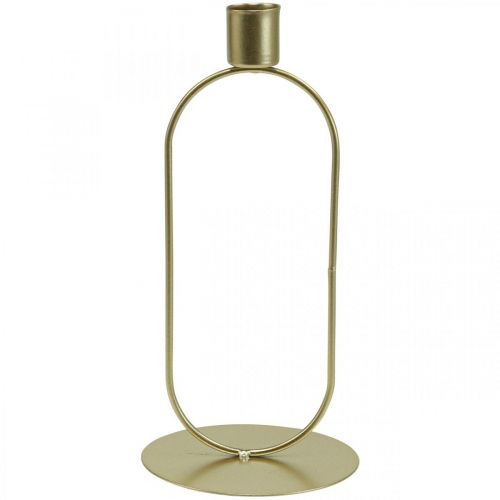 Kerzenständer Oval Stabkerzenhalter Gold Ø10cm H21cm