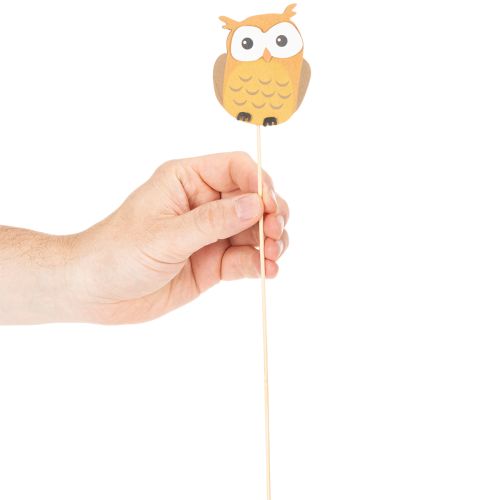 Pflanzenstecker Holz-Eule 31cm 12 Stück, farbig sortiert | Floristik24.at