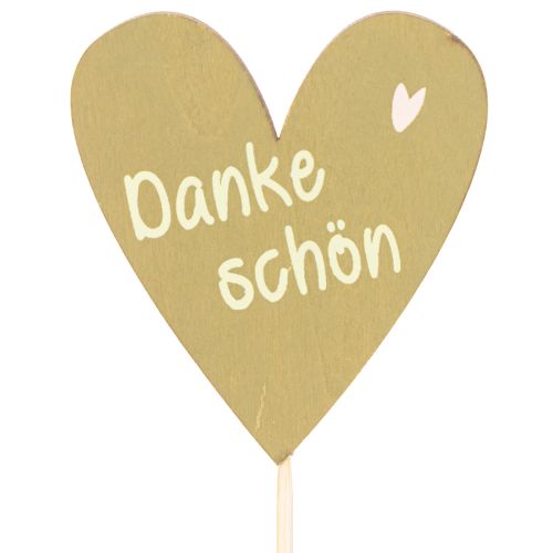 Dekostecker aus Holz Herz „Danke schön“ 31 cm sortiert 12 Stück | Floristik24.at
