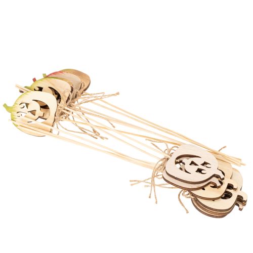 Dekostecker Holz Kürbis 12er-Set 31cm bemalt für Halloween und Herbst | Floristik24.at