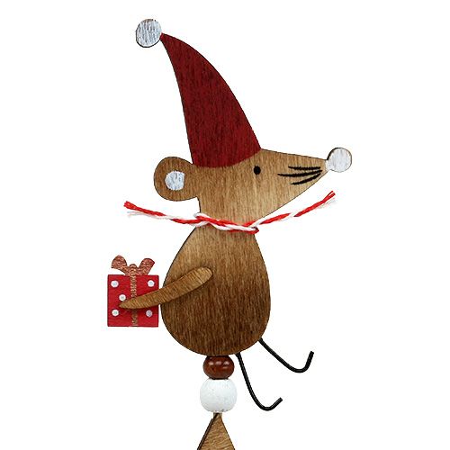 Floristik24 Stecker mit Maus Natur, Rot L30cm 8St