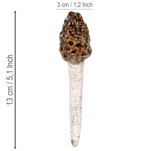 Künstlicher Deko-Morchel-Pilz aus Keramik, 13cm, Braun, 2er-Set | Floristik24.at