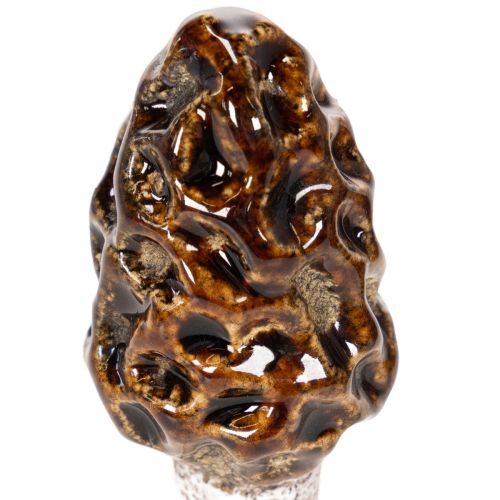 Künstlicher Deko-Morchel-Pilz aus Keramik, 13cm, Braun, 2er-Set | Floristik24.at