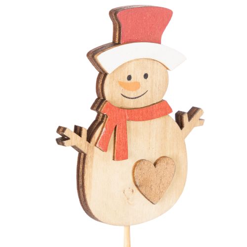 Holzstecker Schneemann 31cm, Mehrfarbig, 12 Stück für Weihnachtsdekoration | Floristik24.at