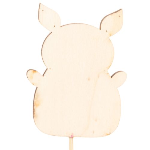 Dekostecker Schweinchen Holz 31cm Mehrfarbig 16 Stück für Blumendeko | Floristik24.at