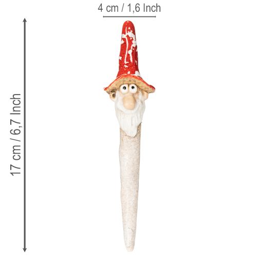 Keramik-Zwerg Gartenstecker 17cm, Rot, 2er Set | Floristik24.at