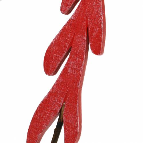 Floristik24 Dekostecker Tannen Rot/Grau/Weiß H42cm 6St