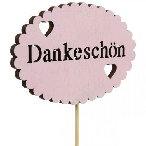Blumenstecker Schriftzug, Strauß Deko Dankeschön 9cm 18St