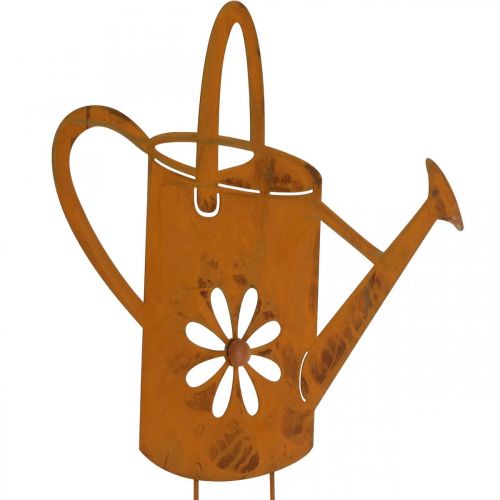 Floristik24 Blumenstecker Gießkanne, Gartenstecker aus Metall, Rostdeko L39cm