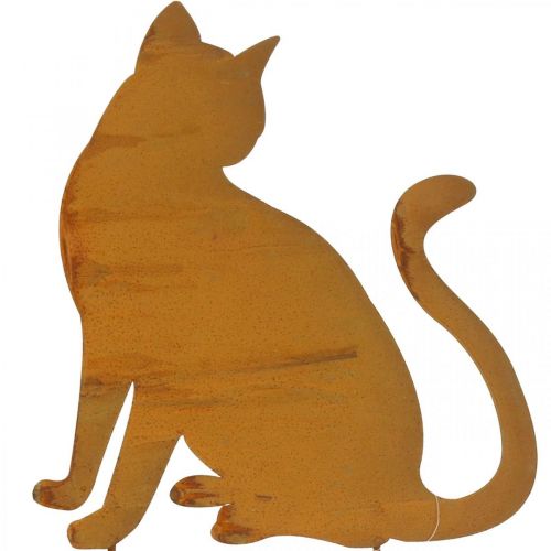 Floristik24 Edelrost Gartenstecker Katze Beetstecker Retro H41,5cm