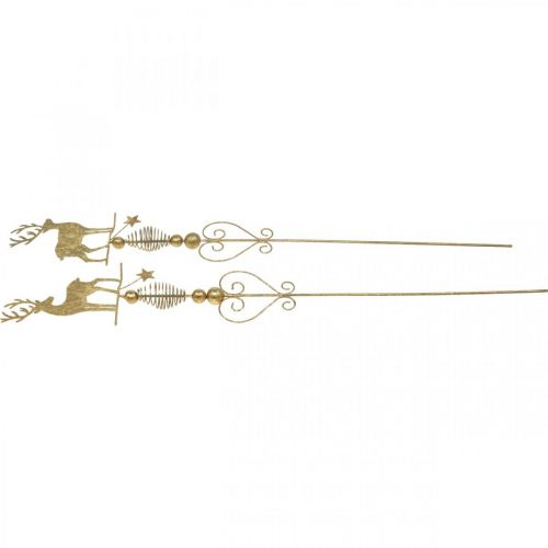 Floristik24 Dekostecker Rentiere Gold Antik-Optik H58cm 2St