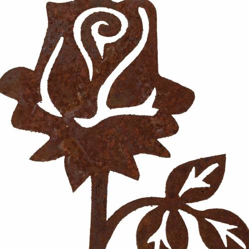 Floristik24 Metallstecker Rose Edelrost Metall 20cm × 8cm 12St
