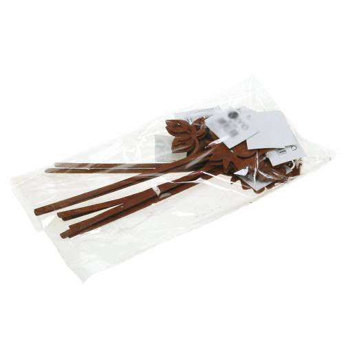 Floristik24 Metallstecker Rose Edelrost Metall 20cm × 8cm 12St