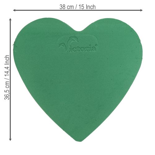 Artikel Steckschaum Herz 38×36,5cm Nasssteckschaum Grün 2 St