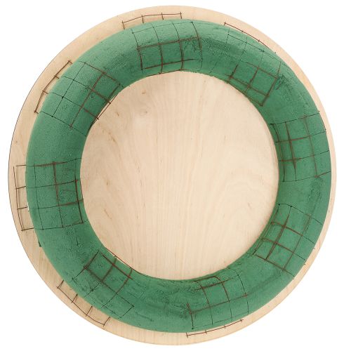 Steckschaum Kranz Holzplatte Nasssteckschaum 38cm 2 St