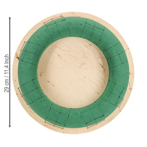 Artikel Steckschaum Kranz auf Holz Nassteckschaum Grün Ø29cm