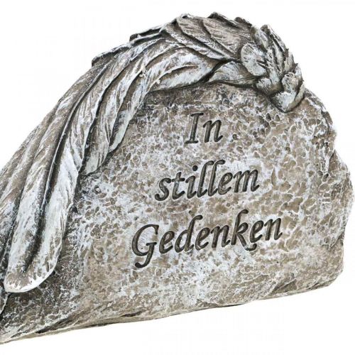 Artikel Grabschmuck Engelsflügel mit Spruch Kunststein Grau 16cm 4 St
