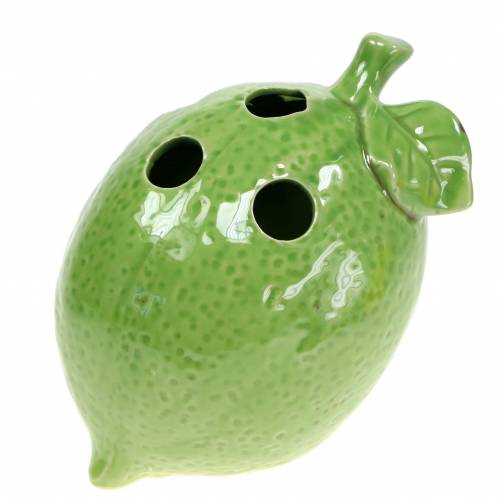 Floristik24 Steingutvase Zitrone Limette Grün 15cm