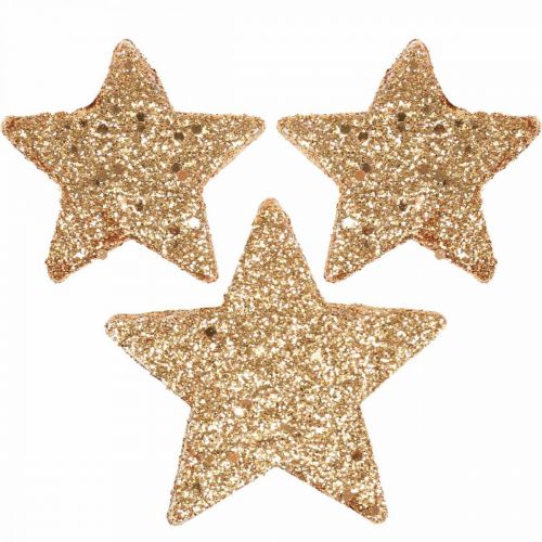 Floristik24 Streudeko Weihnachten Sterne Glitter/Orange Ø4/5cm 40St