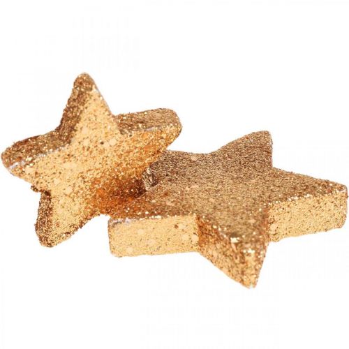 Floristik24 Streudeko Weihnachten Sterne Glitter/Orange Ø4/5cm 40St