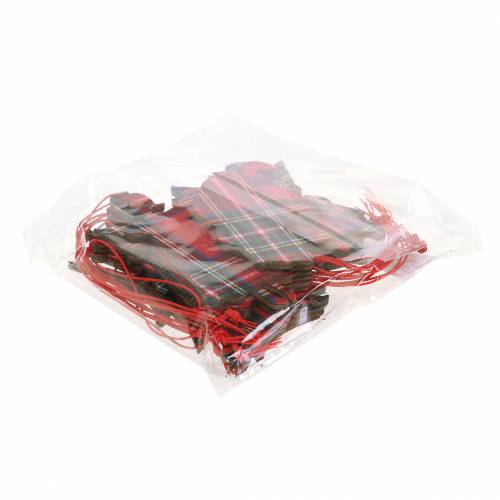Floristik24 Christbaumschmuck Karo Rot 8cm 12St