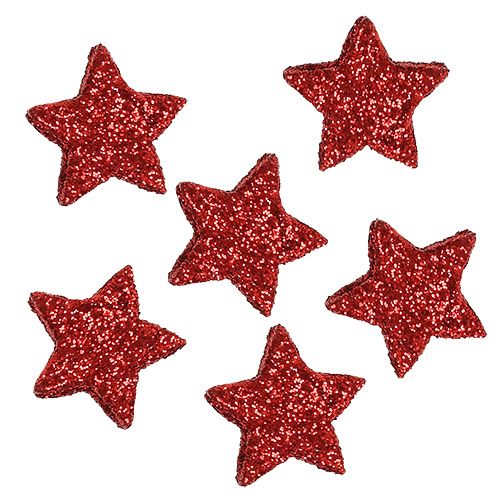 Floristik24 Stern Glitter 1,5cm zum Streuen Rot 144St