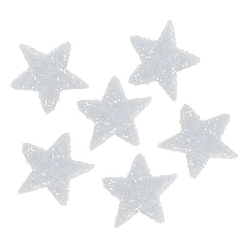 Floristik24 Stern Glitter 1,5cm zum Streuen Weiß 144St