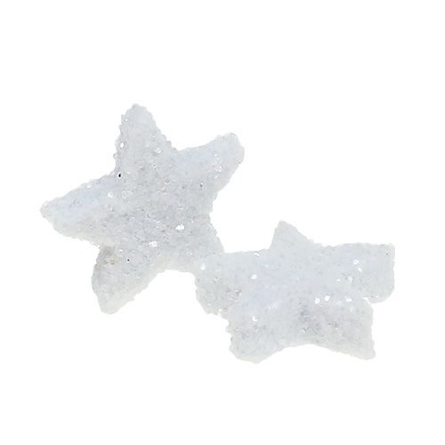 Floristik24 Stern Glitter 1,5cm zum Streuen Weiß 144St