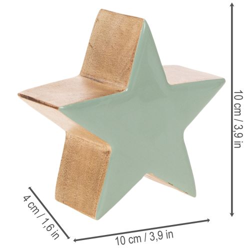 Deko-Holzstern 3er-Set Mintgrün Weiß zum Stellen 10cm | Floristik24.at