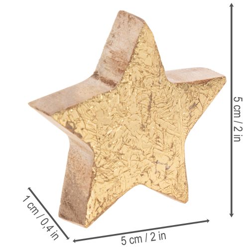 Deko-Sterne aus Holz goldfarben 5 cm 9 Stück für Innenbereich | Floristik24.at