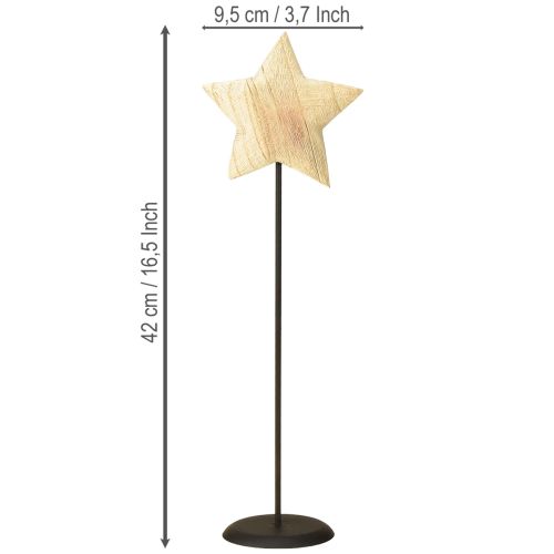 Artikel Stern aus Holz Natur Holzstern stehend Tischdeko H42cm