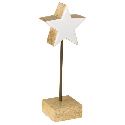 Stern aus Holz Weiß Holzsterne zum Hinstellen H23cm 2 St