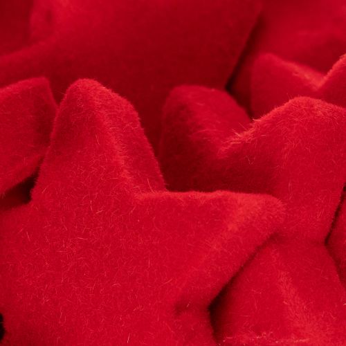 Deko-Sterne beflockt Rot 4–5cm Kunststoff 40 Stück | Floristik24.at