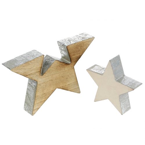 Floristik24 Holzstern Natur 18cm
