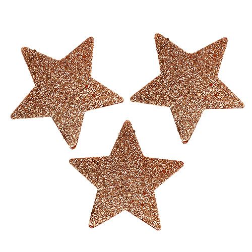 Sterne Kupfer 6,5cm mit Glimmer 36St