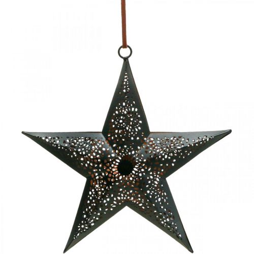 Weihnachtsanhänger Stern Metallstern Schwarz H19cm