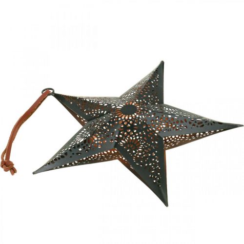 Artikel Weihnachtsanhänger Stern Metallstern Schwarz H19cm