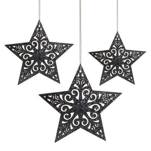 Artikel Weihnachtsstern mit Ornamenten Silbergrau sortiert 8cm - 12cm 9 St