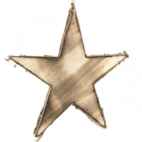 Floristik24 Christbaumschmuck Holz Stern Natur, geflammt H25cm