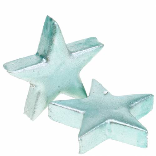 Floristik24 Deko Sterne Eisblau 4cm 12St