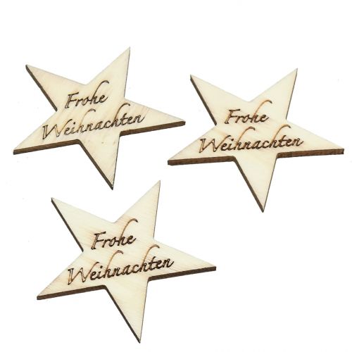 Floristik24 Stern Frohe Weihnachten Natur 5cm 30St