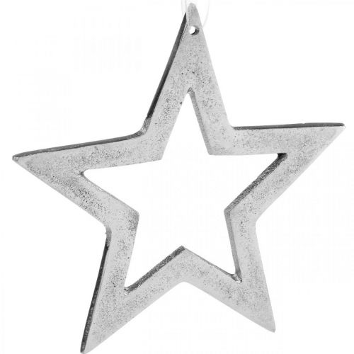 Artikel Stern zum Aufhängen Silber Aluminium Weihnachtsdeko 15,5×15cm