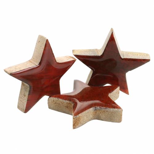 Floristik24 Streudeko Stern Mango Rot lackiert 5×5cm 16 St