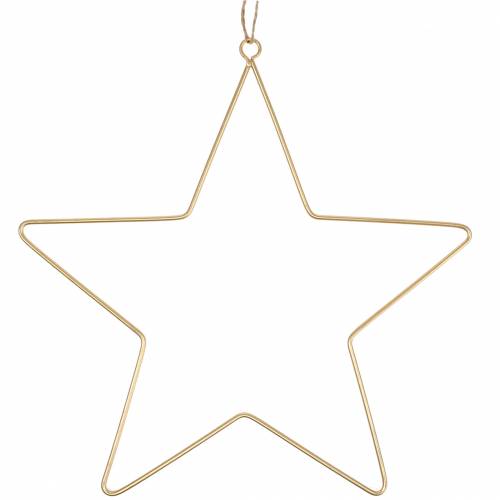 Floristik24 Deko Stern zum Hängen Golden Metall Ø50,5cm 2St